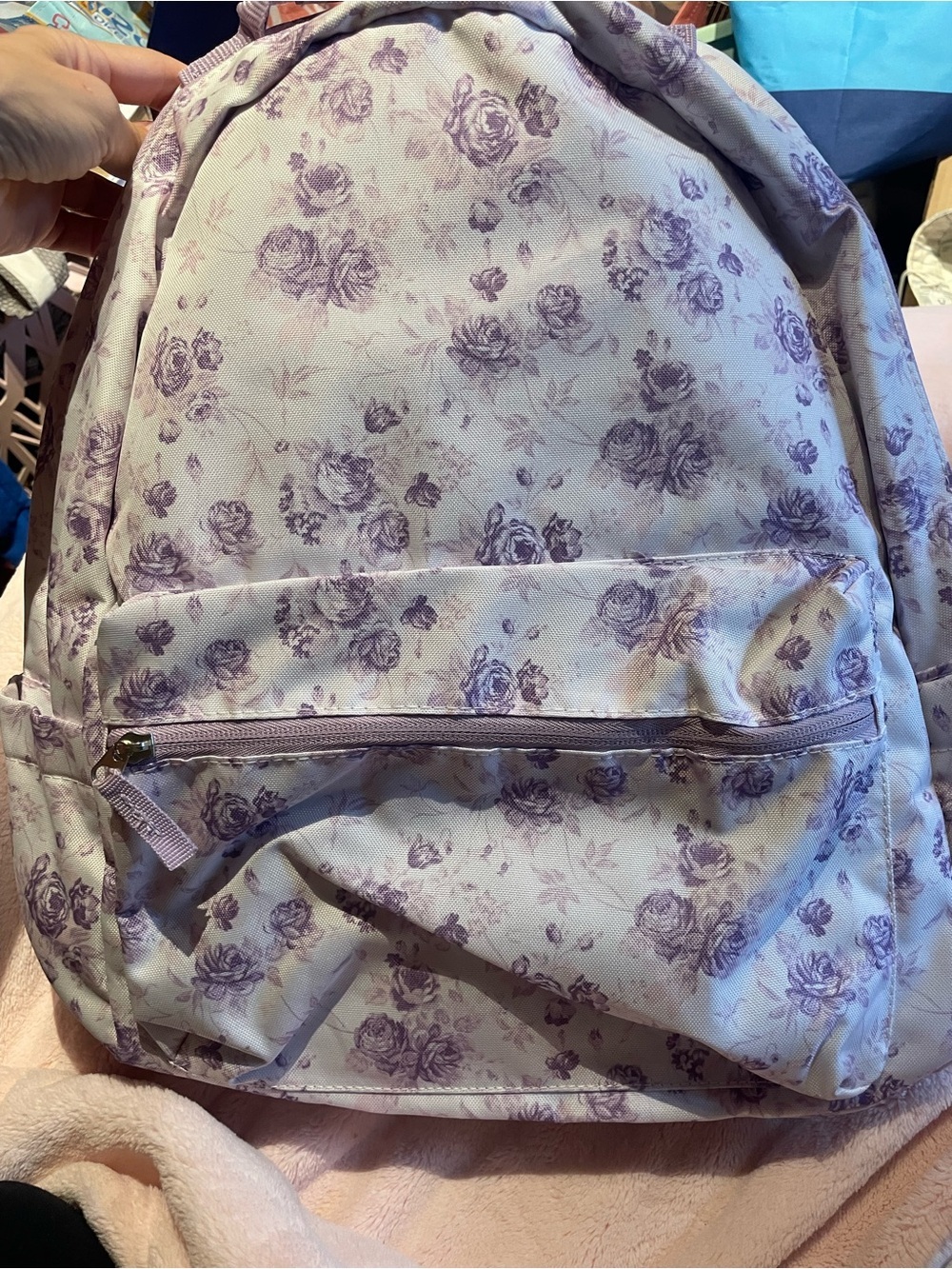 NWT BUNDLE Backpack and Lunchbox in Purple Floral Coquette Pattern - Picture 2 of 4